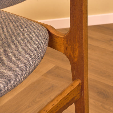 Danish set of 6 dining chairs in teak by Erik Buch for Nova Stolefabrik