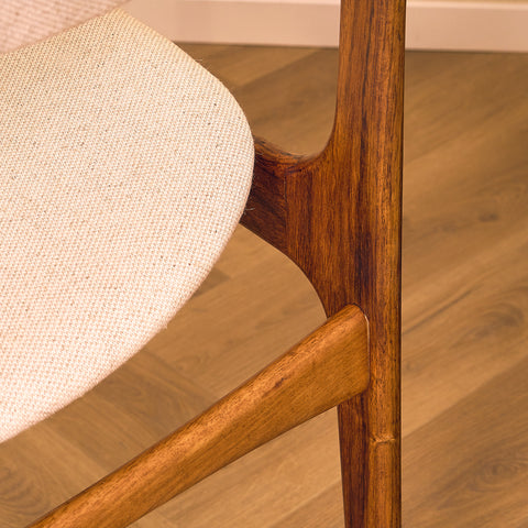 Danish dining chairs in Santos rosewood by Erik Buch for Oddense Maskinsnedkeri, model OD49