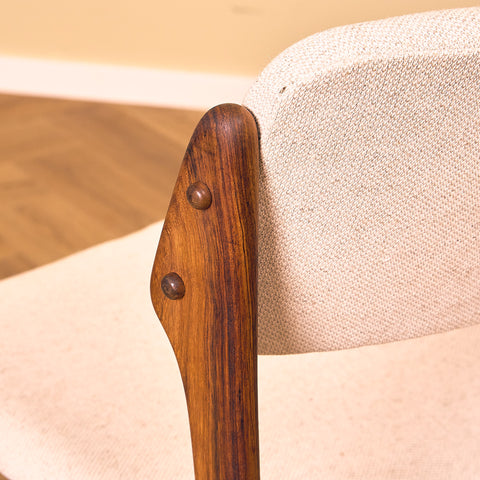 Danish dining chairs in Santos rosewood by Erik Buch for Oddense Maskinsnedkeri, model OD49