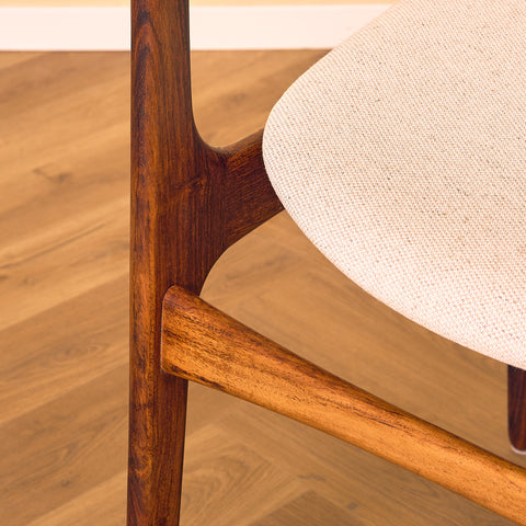 Danish dining chairs in Santos rosewood by Erik Buch for Oddense Maskinsnedkeri, model OD49