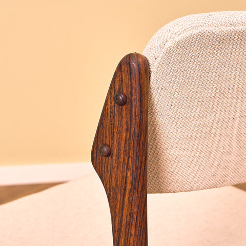 Danish dining chairs in Santos rosewood by Erik Buch for Oddense Maskinsnedkeri, model OD49