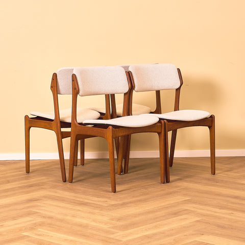 Danish dining chairs in teak by Erik Buch for Oddense Maskinsnedkeri, model OD49
