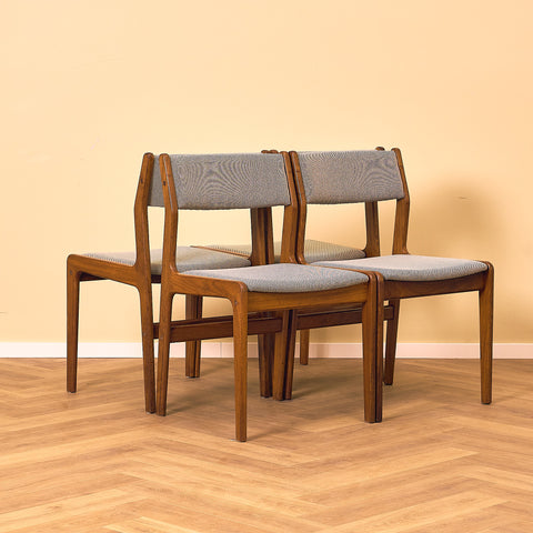 Danish dining chairs in walnut by Farstrup
