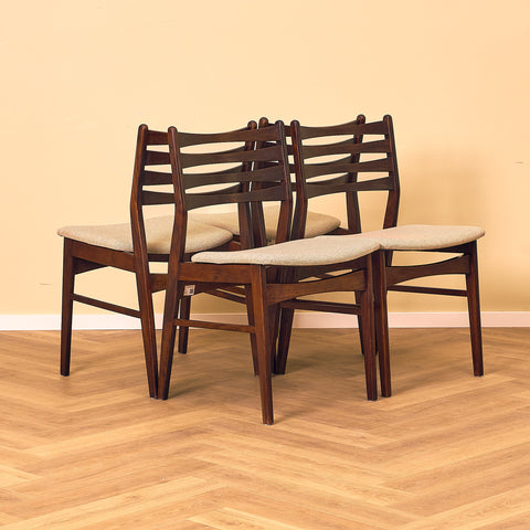 Danish dining chairs in stained beech & teak by SAX