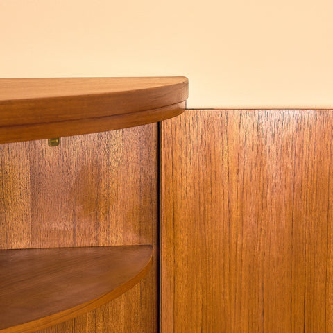 Danish corner bar cabinet in teak by S. E. Peterson for Midtjysk Möbelfabrik