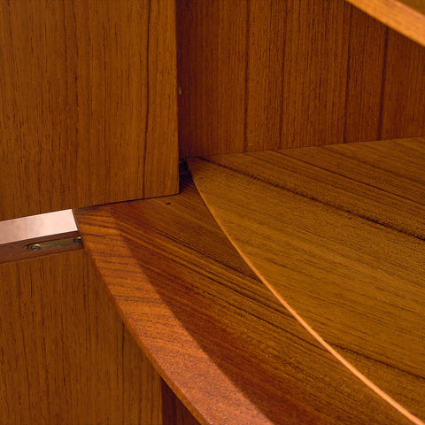 Danish corner bar cabinet in teak by S. E. Peterson for Midtjysk Möbelfabrik