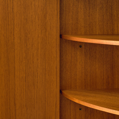 Danish corner bar cabinet in teak by S. E. Peterson for Midtjysk Möbelfabrik