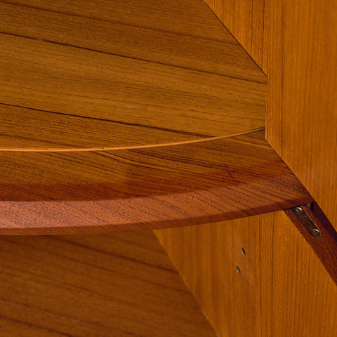 Danish corner bar cabinet in teak by S. E. Peterson for Midtjysk Möbelfabrik