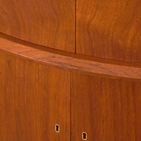 Danish corner bar cabinet in teak by S. E. Peterson for Midtjysk Möbelfabrik