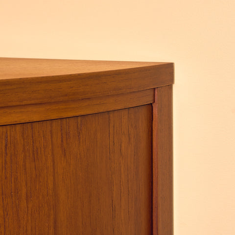 Danish corner bar cabinet in teak by S. E. Peterson for Midtjysk Möbelfabrik