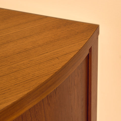Danish corner bar cabinet in teak by S. E. Peterson for Midtjysk Möbelfabrik