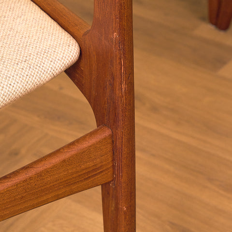 Danish dining chairs in teak by Sorø Stolefabrik