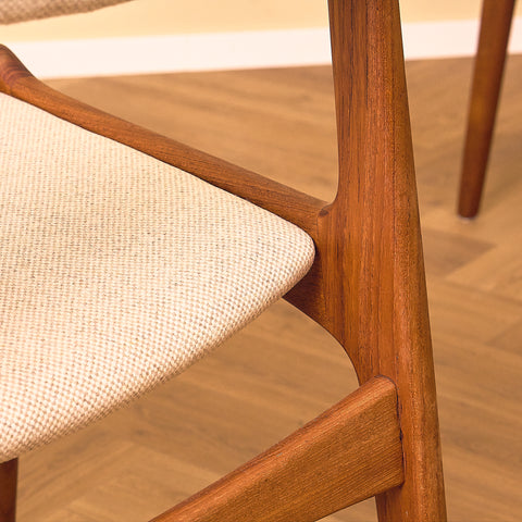 Danish dining chairs in teak by Sorø Stolefabrik