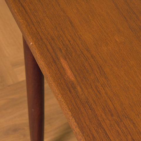 Danish rectangular dining table in teak and walnut