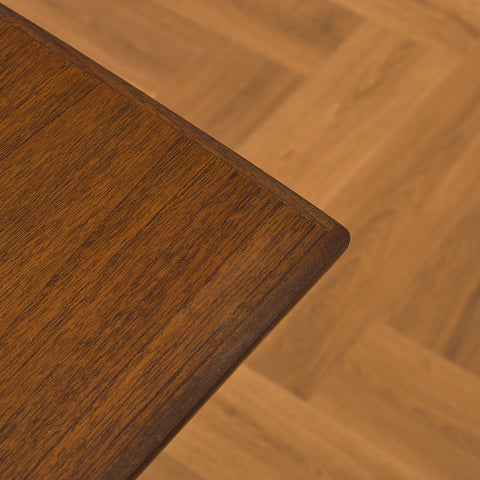 Danish rectangular dining table in teak and walnut