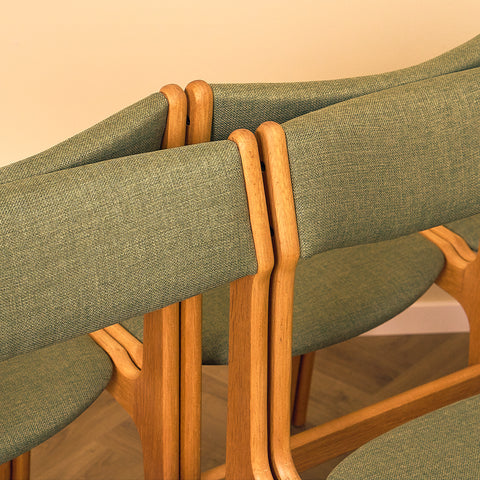 Danish set of 6 dining chairs in oak by Erik Buch for Nova Stolefabrik