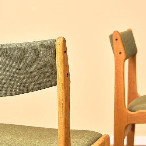Danish set of 6 dining chairs in oak by Erik Buch for Nova Stolefabrik