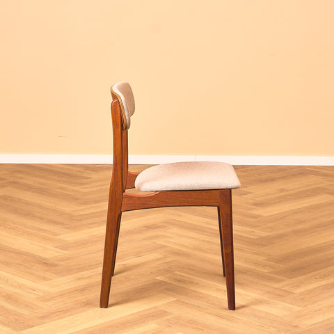 Danish dining chairs in teak by B. Rasmussen for Thorso Møbelfabrik