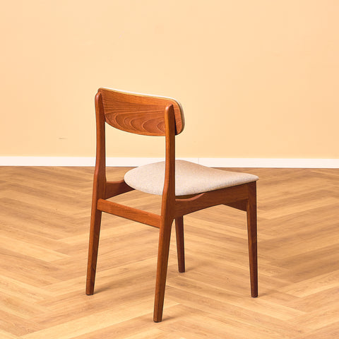Danish dining chairs in teak by B. Rasmussen for Thorso Møbelfabrik
