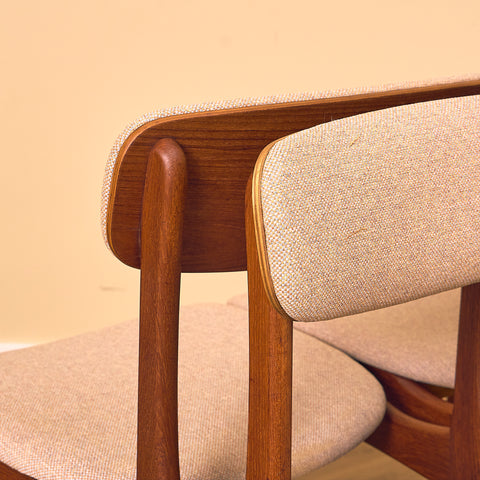 Danish dining chairs in teak by B. Rasmussen for Thorso Møbelfabrik