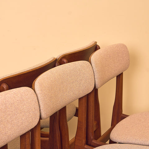 Danish dining chairs in teak by B. Rasmussen for Thorso Møbelfabrik