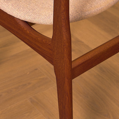 Danish dining chairs in teak by B. Rasmussen for Thorso Møbelfabrik
