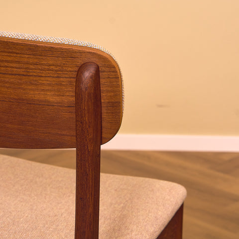 Danish dining chairs in teak by B. Rasmussen for Thorso Møbelfabrik