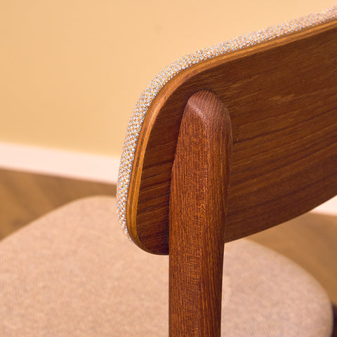 Danish dining chairs in teak by B. Rasmussen for Thorso Møbelfabrik