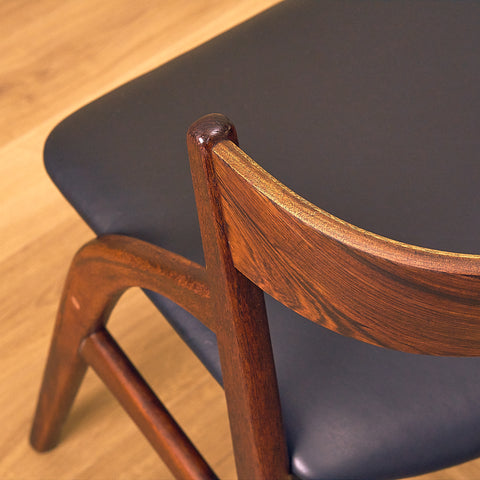 Danish dining chairs in teak and Santos rosewood by Dyrlund
