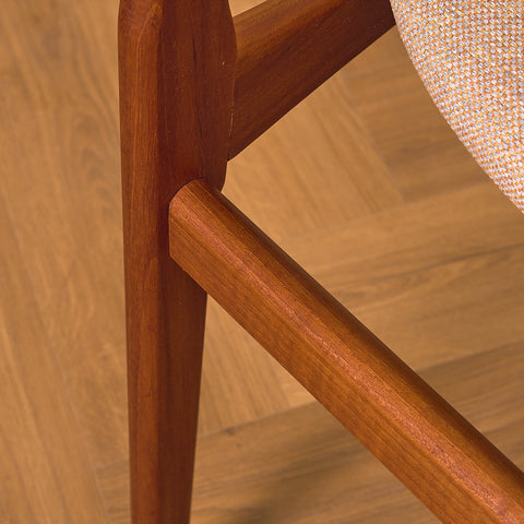 Danish dining chairs in teak by B. Rasmussen for Thorso Møbelfabrik