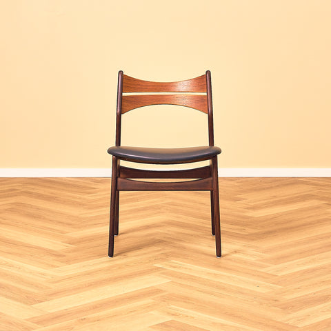 Danish dining chairs in dark teak, model 310, by Erik Buch for Chr. Christensen Møbelfabrik