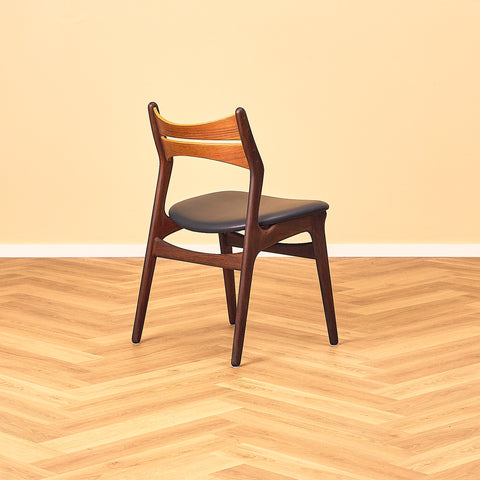Danish dining chairs in dark teak, model 310, by Erik Buch for Chr. Christensen Møbelfabrik