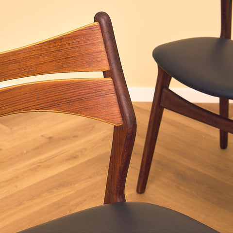 Danish dining chairs in dark teak, model 310, by Erik Buch for Chr. Christensen Møbelfabrik