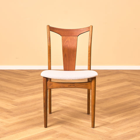 Danish dining chairs in teak and oak by Thorso Møbelfabrik