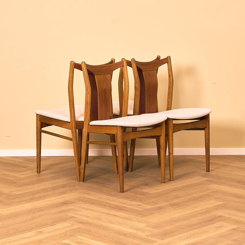 Danish dining chairs in teak and oak by Thorso Møbelfabrik