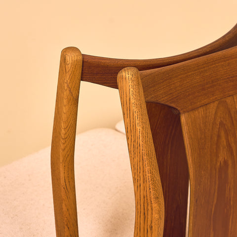 Danish dining chairs in teak and oak by Thorso Møbelfabrik
