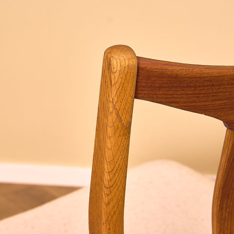 Danish dining chairs in teak and oak by Thorso Møbelfabrik