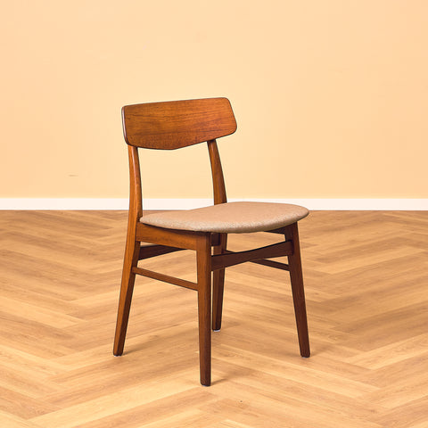 Danish dining chairs in teak and walnut