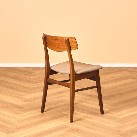 Danish dining chairs in teak and walnut