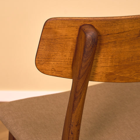 Danish dining chairs in teak and walnut