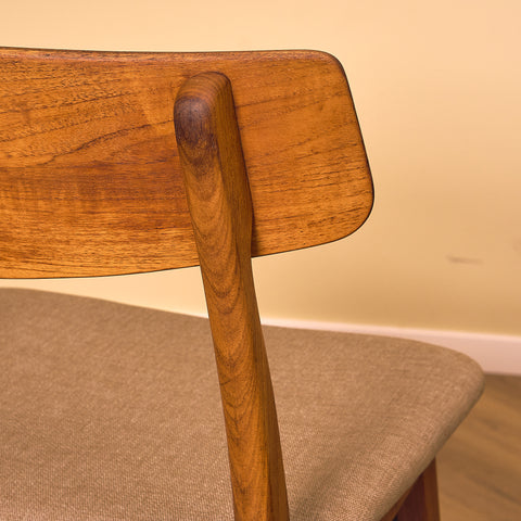 Danish dining chairs in teak and walnut