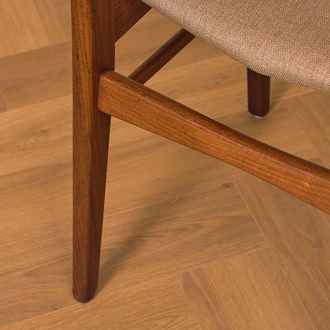 Danish dining chairs in teak and walnut