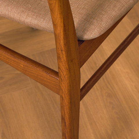 Danish dining chairs in teak and walnut