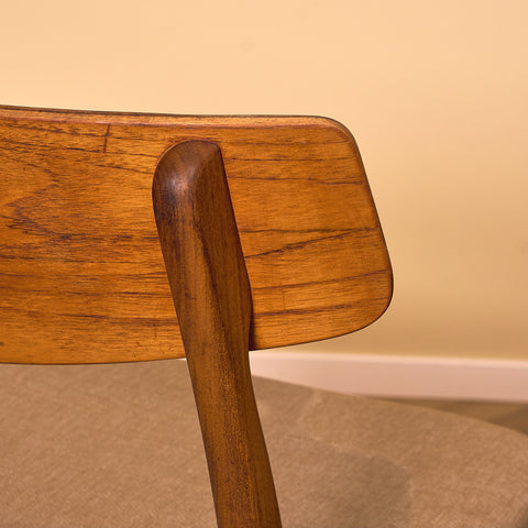 Danish dining chairs in teak and walnut