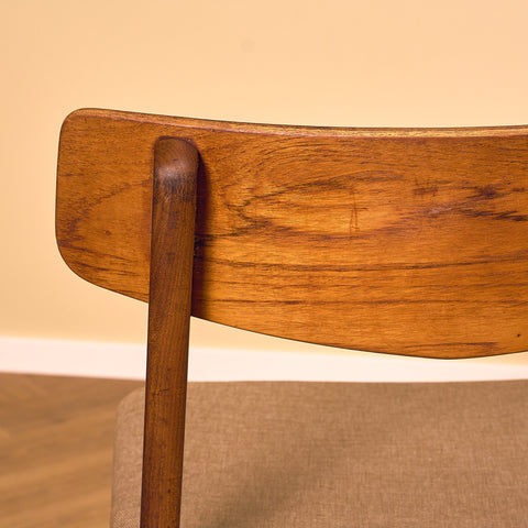 Danish dining chairs in teak and walnut