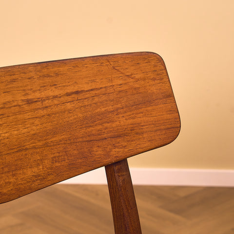 Danish dining chairs in teak and walnut