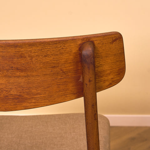 Danish dining chairs in teak and walnut