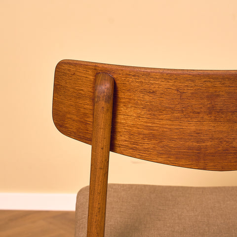 Danish dining chairs in teak and walnut