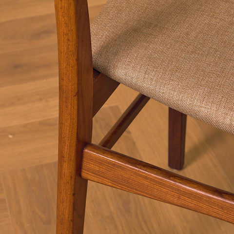 Danish dining chairs in teak and walnut