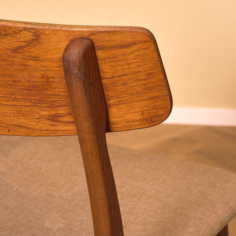 Danish dining chairs in teak and walnut